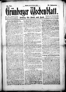 Grünberger Wochenblatt: Zeitung für Stadt und Land, No.247. ( 21. Oktober 1919 )