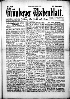Grünberger Wochenblatt: Zeitung für Stadt und Land, No.250. ( 24. Oktober 1919 )