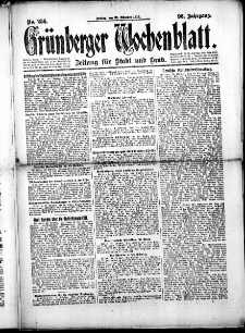 Grünberger Wochenblatt: Zeitung für Stadt und Land, No.256. ( 31. Oktober 1919 )