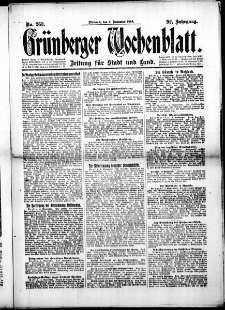 Grünberger Wochenblatt: Zeitung für Stadt und Land, No.260. ( 5. November 1919 )