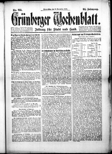 Grünberger Wochenblatt: Zeitung für Stadt und Land, No.261. ( 6. November 1919 )