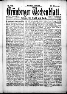 Grünberger Wochenblatt: Zeitung für Stadt und Land, No.268. ( 14. November 1919 )
