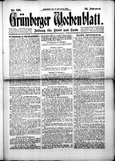 Grünberger Wochenblatt: Zeitung für Stadt und Land, No.269. ( 15. November 1919 )