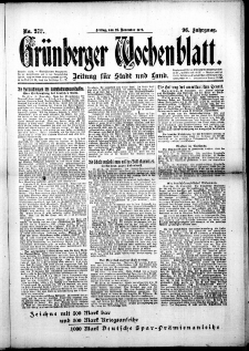 Grünberger Wochenblatt: Zeitung für Stadt und Land, No.273. ( 21. November 1919 )