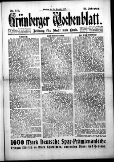 Grünberger Wochenblatt: Zeitung für Stadt und Land, No.276. ( 25. November 1919 )