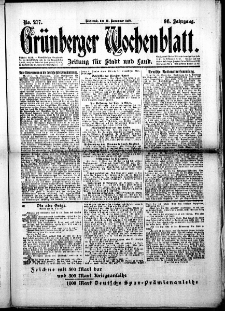 Grünberger Wochenblatt: Zeitung für Stadt und Land, No.277. ( 26. November 1919 )