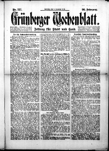 Grünberger Wochenblatt: Zeitung für Stadt und Land, No.287. ( 7. Dezember 1919 )