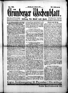 Grünberger Wochenblatt: Zeitung für Stadt und Land, No.288. ( 9. Dezember 1919 )