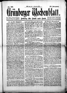Grünberger Wochenblatt: Zeitung für Stadt und Land, No.289. ( 10. Dezember 1919 )
