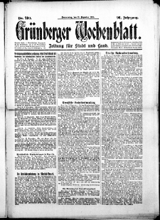 Grünberger Wochenblatt: Zeitung für Stadt und Land, No.290. ( 11. Dezember 1919 )