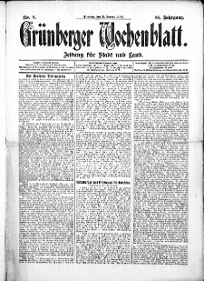 Grünberger Wochenblatt: Zeitung für Stadt und Land, No.9. ( 21. Januar 1908 )