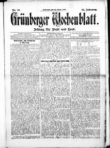 Grünberger Wochenblatt: Zeitung für Stadt und Land, No.19. ( 13. Februar 1908 )