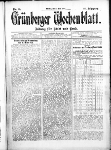 Grünberger Wochenblatt: Zeitung für Stadt und Land, No.33. ( 17. März 1908 )