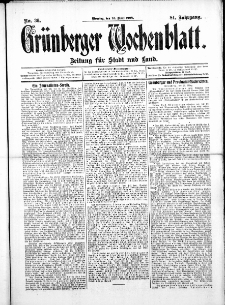 Grünberger Wochenblatt: Zeitung für Stadt und Land, No.36. ( 24. März 1908 )