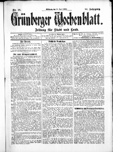 Grünberger Wochenblatt: Zeitung für Stadt und Land, No.48. ( 22. April 1908 )