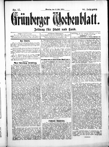 Grünberger Wochenblatt: Zeitung für Stadt und Land, No.57. ( 12. Mai 1908 )