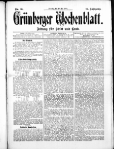 Grünberger Wochenblatt: Zeitung für Stadt und Land, No.60. ( 19. Mai 1908 )
