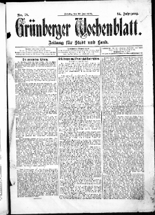 Grünberger Wochenblatt: Zeitung für Stadt und Land, No.78. ( 30. Juni 1908 )