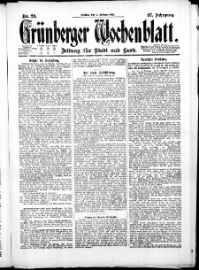 Grünberger Wochenblatt: Zeitung für Stadt und Land, No. 29. ( 4. Februar 1921 )