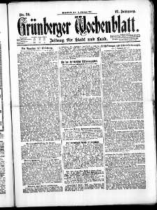 Grünberger Wochenblatt: Zeitung für Stadt und Land, No. 36. ( 12. Februar 1921 )