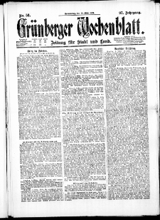 Grünberger Wochenblatt: Zeitung für Stadt und Land, No. 58. ( 10. März 1921 )