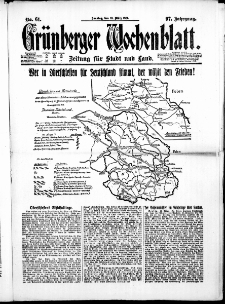 Gr&uuml;nberger Wochenblatt: Zeitung f&uuml;r Stadt und Land, No. 61. ( 13. M&auml;rz 1921 )