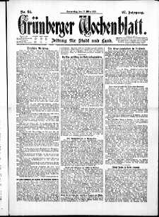 Grünberger Wochenblatt: Zeitung für Stadt und Land, No. 64. ( 17. März 1921 )