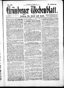 Grünberger Wochenblatt: Zeitung für Stadt und Land, No. 107. ( 10. Mai 1921 )