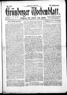 Grünberger Wochenblatt: Zeitung für Stadt und Land, No. 110. ( 13. Mai 1921 )