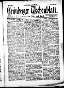 Grünberger Wochenblatt: Zeitung für Stadt und Land, No. 120. ( 26. Mai 1921 )