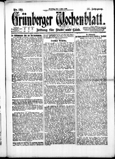 Grünberger Wochenblatt: Zeitung für Stadt und Land, No. 130. ( 7. Juni 1921 )