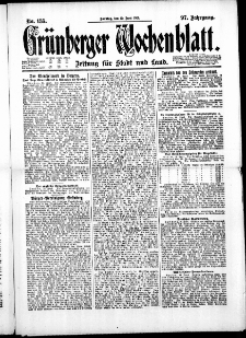 Grünberger Wochenblatt: Zeitung für Stadt und Land, No. 135. ( 12. Juni 1921 )