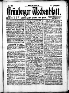Grünberger Wochenblatt: Zeitung für Stadt und Land, No. 137. ( 15. Juni 1921 )