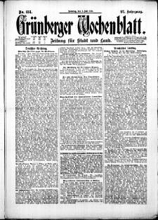 Grünberger Wochenblatt: Zeitung für Stadt und Land, No. 153. ( 3. Juli 1921 )
