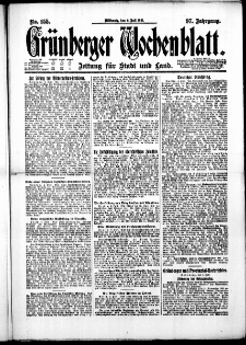 Grünberger Wochenblatt: Zeitung für Stadt und Land, No. 155. ( 6. Juli 1921 )