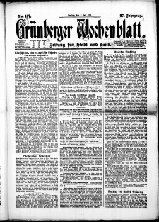 Grünberger Wochenblatt: Zeitung für Stadt und Land, No. 157. ( 8. Juli 1921 )