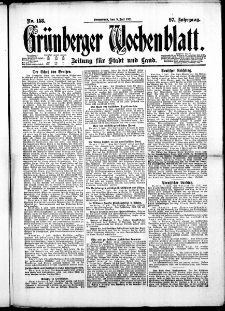Grünberger Wochenblatt: Zeitung für Stadt und Land, No. 158. ( 9. Juli 1921 )
