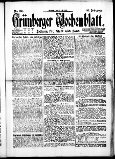 Grünberger Wochenblatt: Zeitung für Stadt und Land, No. 160. ( 12. Juli 1921 )