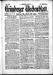 Gr&uuml;nberger Wochenblatt: Zeitung f&uuml;r Stadt und Land, No. 161. ( 13. Juli 1921 )
