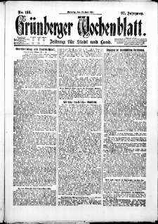 Grünberger Wochenblatt: Zeitung für Stadt und Land, No. 166. ( 19. Juli 1921 )