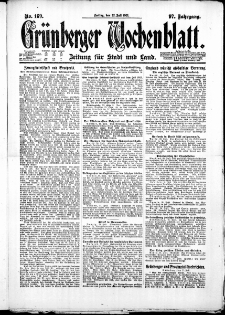 Grünberger Wochenblatt: Zeitung für Stadt und Land, No. 169. ( 22. Juli 1921 )