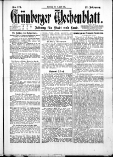 Grünberger Wochenblatt: Zeitung für Stadt und Land, No. 171. ( 24. Juli 1921 )