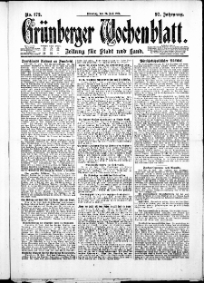 Grünberger Wochenblatt: Zeitung für Stadt und Land, No. 172. ( 26. Juli 1921 )