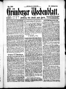 Grünberger Wochenblatt: Zeitung für Stadt und Land, No. 203. ( 31. August 1921 )