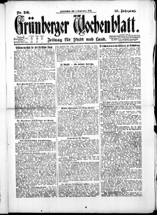 Grünberger Wochenblatt: Zeitung für Stadt und Land, No. 206. ( 3. September 1921 )