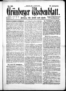 Grünberger Wochenblatt: Zeitung für Stadt und Land, No. 218. ( 17. September 1921 )