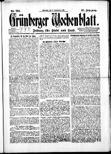 Grünberger Wochenblatt: Zeitung für Stadt und Land, No. 226. ( 27. September 1921 )