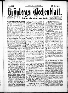 Grünberger Wochenblatt: Zeitung für Stadt und Land, No. 227. ( 28. September 1921 )