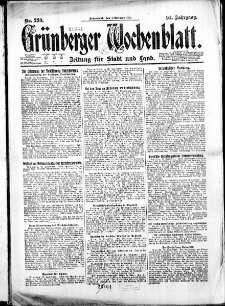 Grünberger Wochenblatt: Zeitung für Stadt und Land, No. 230. ( 1. Oktober 1921 )