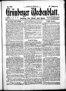 Grünberger Wochenblatt: Zeitung für Stadt und Land, No. 232. ( 4. Oktober 1921 )